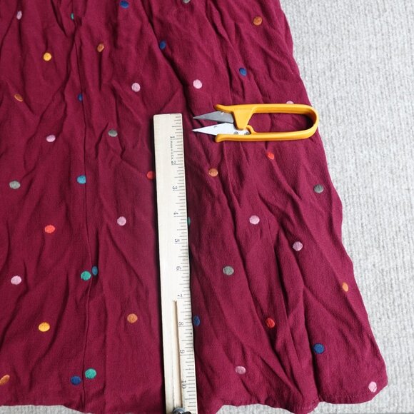 Farm Rio Womens Dress Small Red Polka Dot Embroidered Maxi Mixed Dot - Picture 10 of 13